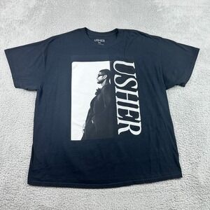 Usher Past Present Future 2024 Tour T-Shirt Adult XXL Black Graphic Concert Tee